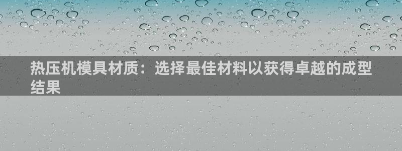易倍单词官网下载：热压机模具材质：选择最佳材料以获得卓越